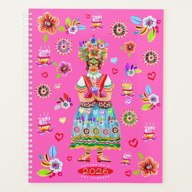 Agenda Frida Kahlo Flower Folk Art Inspiration (Frente)