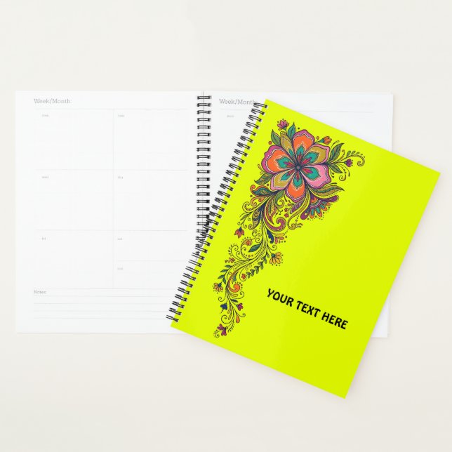 Agenda Fronteira de Gavinhas do Poder Floral Retro 6 + se (Exibição)