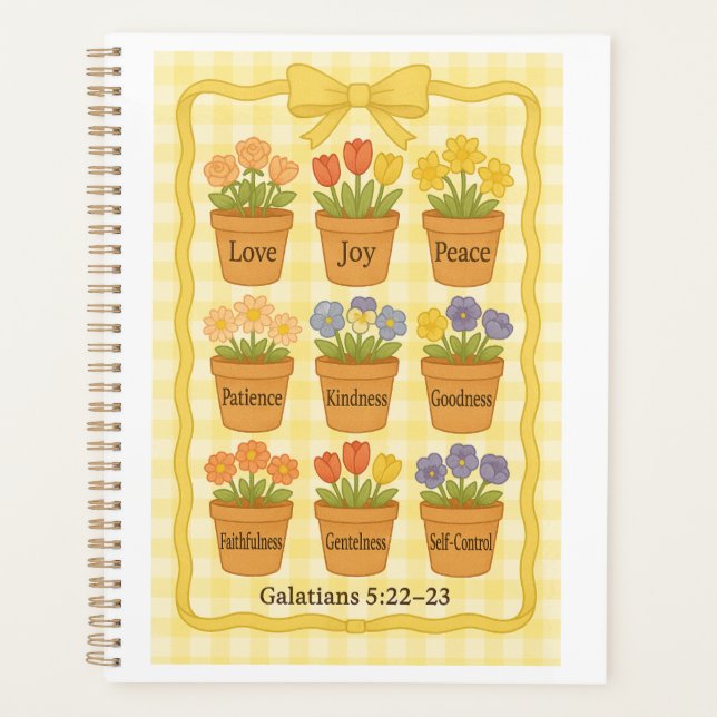 Agenda Fruta dos potes de flores amarelas espíritos (Frente)