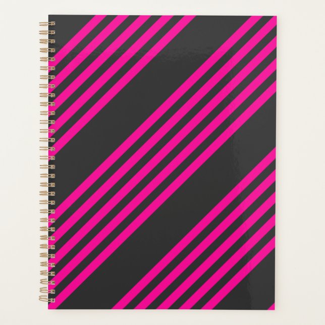 Agenda Fuchsia e carvão de cinco faixas (Frente)