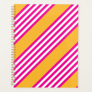 Agenda Fuchsia e padrão amarelo de cinco faixas