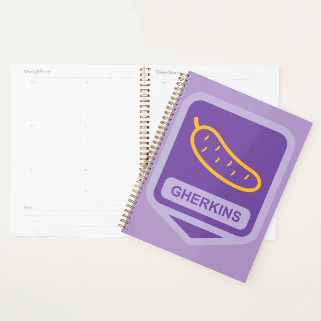 Agenda Fun Gherkin Pickle Icon Purple and Yellow (Criador carregado)