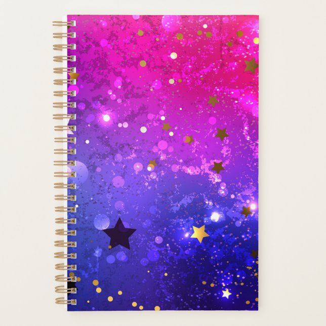 Agenda Fundo Azul Cor-de-rosa brilhante (Frente)