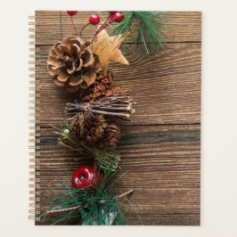 Agenda fundo de madeira com pínus