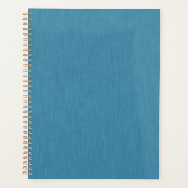 Agenda Fundo texturizado de linho azul calmo e simples (Frente)