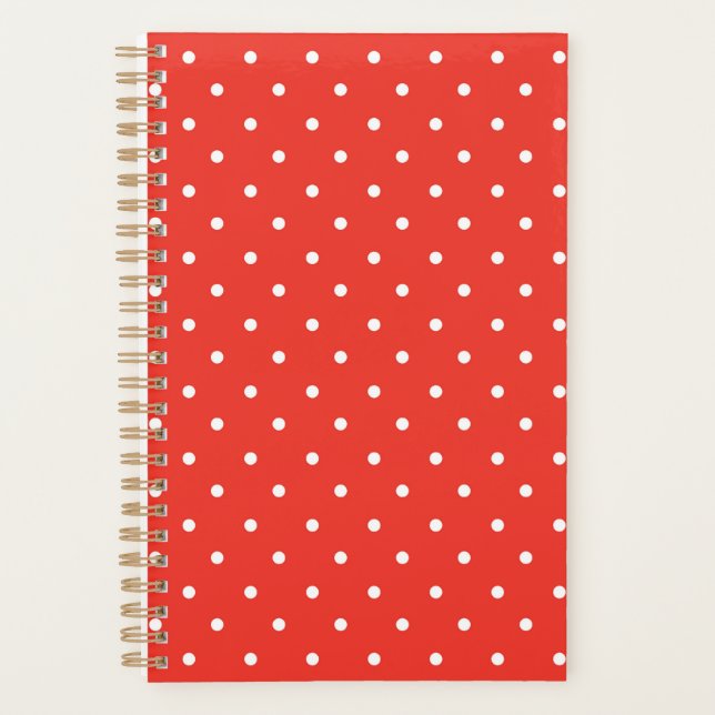 Agenda Fundo vermelho contínuo com padrão de bolinhas (Frente)