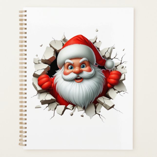 Agenda Funny 3D Santa Claus Christmas Holiday Design (Frente)
