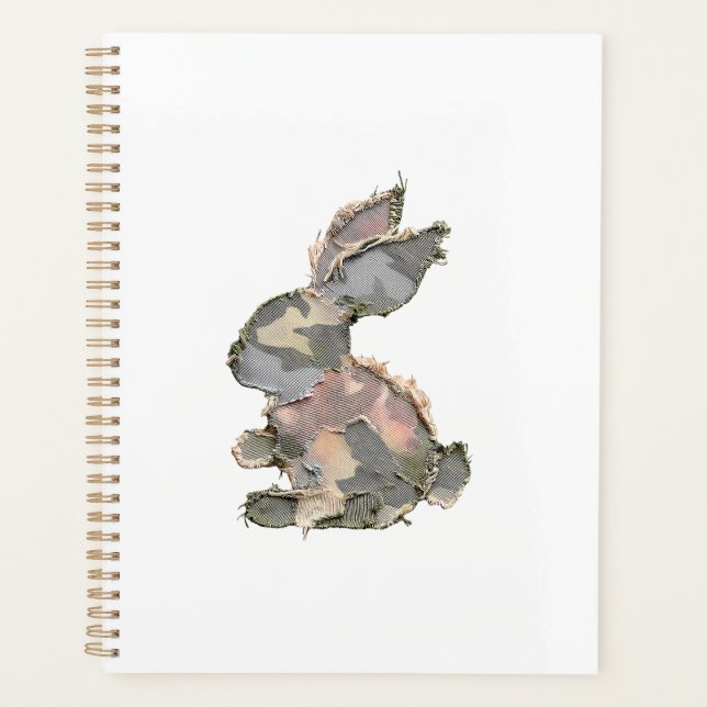 Agenda Funny Bunny Crochet Patchwork Camo Rabbit Happy Ea (Frente)