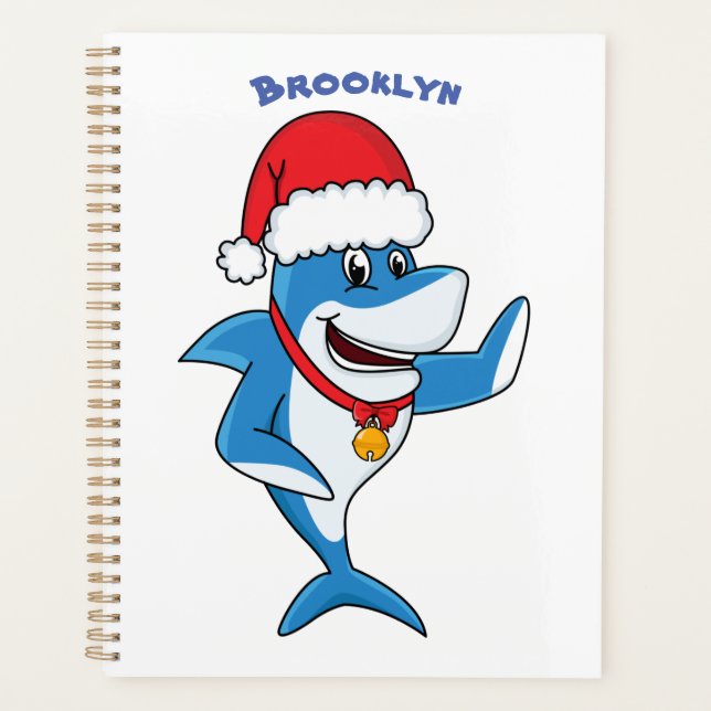 Agenda Funny Christmas shark cartoon illustration (Frente)