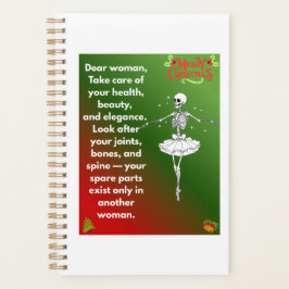 Agenda Funny Christmas Skeleton Wishes for woman Holiday 