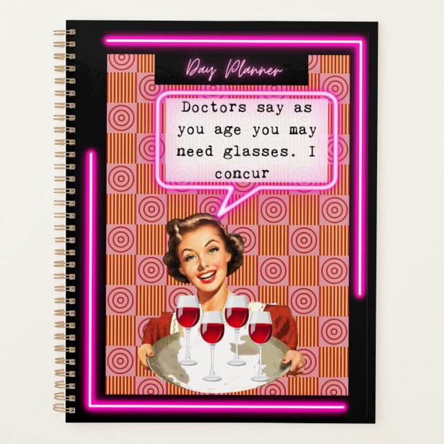 Agenda Funny Day Planner/Journal For Women Sassy-Glasses (Frente)