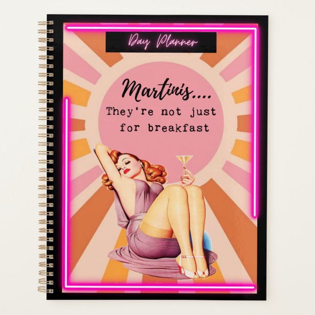 Agenda Funny Day Planner/Journal For Women Sassy-Martinis (Frente)