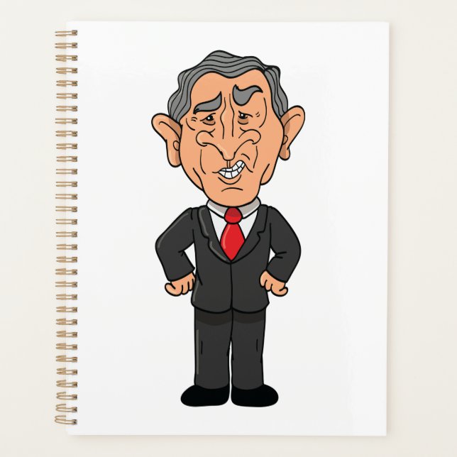 Agenda Funny George W Bush Political Caricature (Frente)