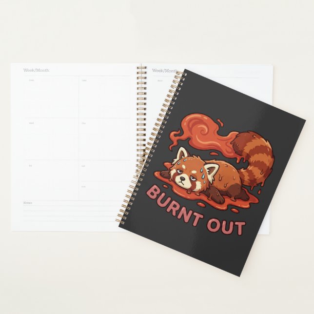 Agenda Funny Melting Red Panda Burnt Out Sticker | Cute  (Exibição)