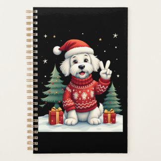 Agenda Funny Peace Hand Maltese Christmas Lights Womens M