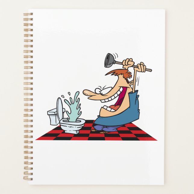 Agenda Funny Plumber with Toilet Plunge Humor (Frente)