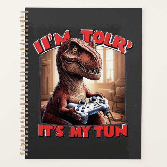 Agenda Funny T-Rex Gamer Quote Design (Frente)
