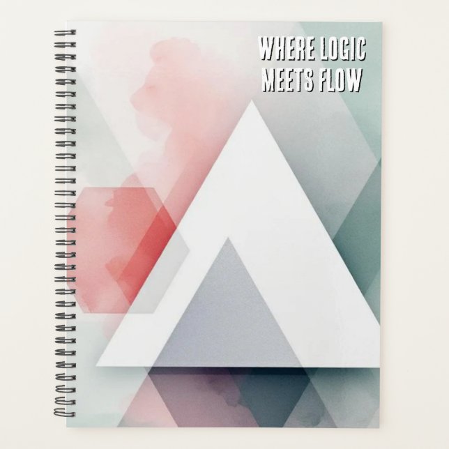 Agenda Fusão de Geometria Orgânica | Aquarela & Geométric (Frente)