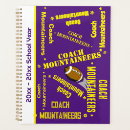 Agenda Futebol Coach Team Personalizado Roxo e Amarelo