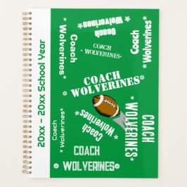 Agenda Futebol Coach Team Personalizado Verde e Branco