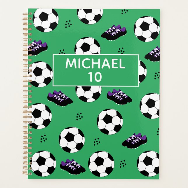 Agenda Futebol Personalizado Nome E Número Verde (Frente)