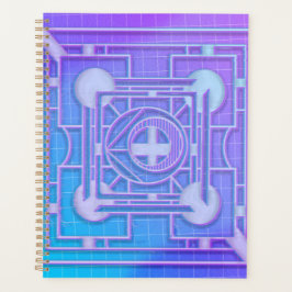 Agenda Futurística Neon Vaporwave Abstrato Geométrico