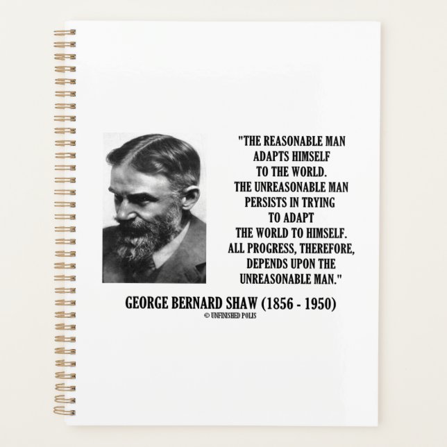 Agenda G. B. Shaw Progress Depende De Um Homem Inrazoável (Frente)