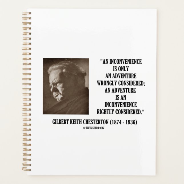 Agenda G.K. Chesterton Inconvenience Adventure Considerad (Frente)