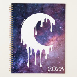 Agenda Galáxia de Silhueta Branca de Gótica