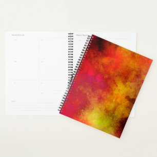 Agenda Galaxy Paint Eplatter amarelo cor de laranja