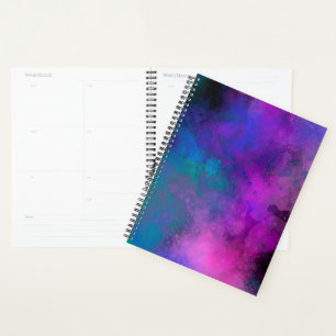 Agenda Galaxy Paint Eplatter verde roxo azul