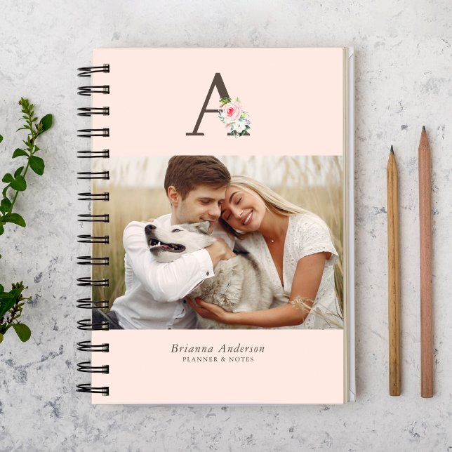 Agenda Galeria de Monogramas Floral de 4 Fotografias Mens (Criador carregado)