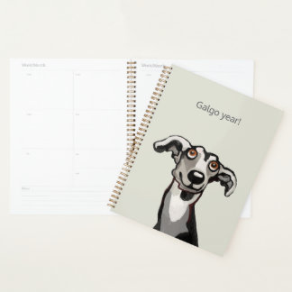 Agenda Galgo desenhando preto e branco e cinzas