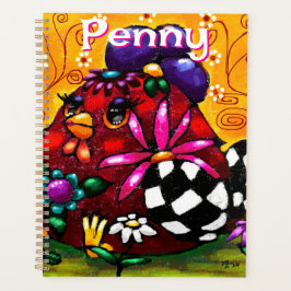 Agenda Galinha Floral Chunky Chunky Branca Personalizada