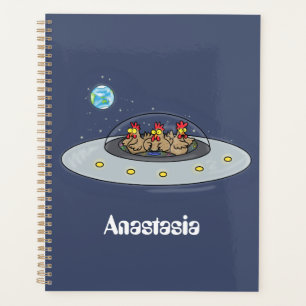 Agenda Galinhas engraçadas na ilustração de desenhos a