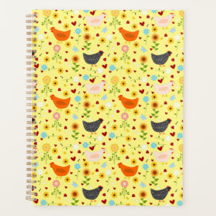Agenda Galinhas no Jardim com Flores