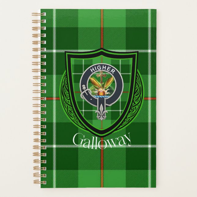 Agenda Galloway Scottish Clan Tartan & Crest (Frente)