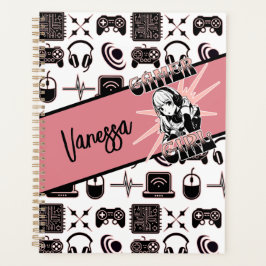 Agenda Gamer Girl personalizada | Jogos