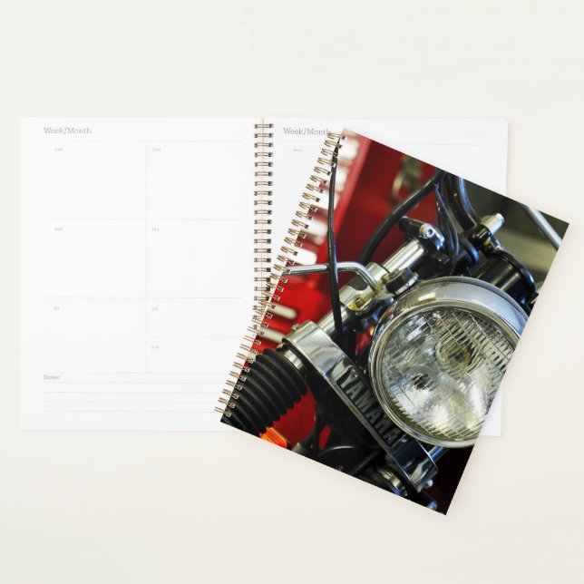 Agenda Garagem de motocicleta vermelha (Exibição)