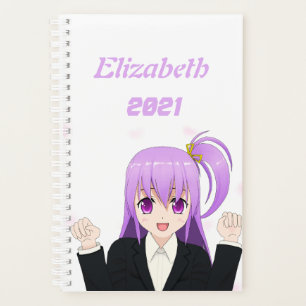 Agenda Garota anime animadora rosa bonita japonesa 2022