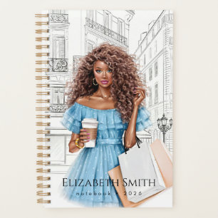 Agenda Garota Bonita com Café e Caderno de Compras