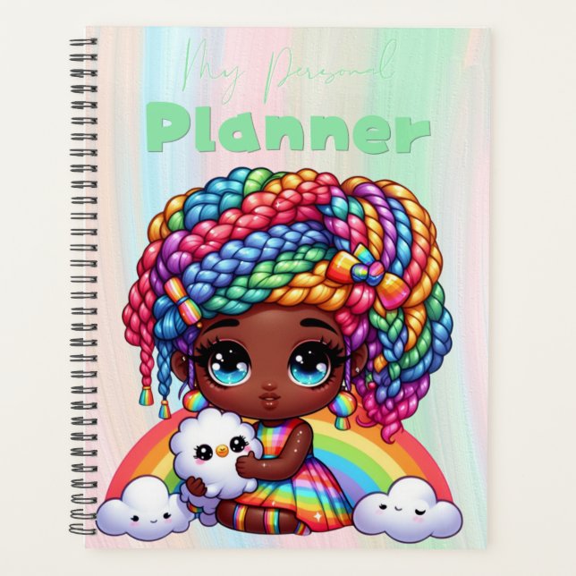 Agenda Garota Chibi Cute Rainbow "My Personal Planner" (Frente)