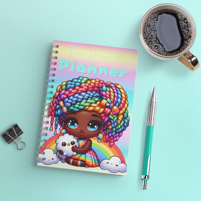 Agenda Garota Chibi Cute Rainbow "My Personal Planner" (Criador carregado)
