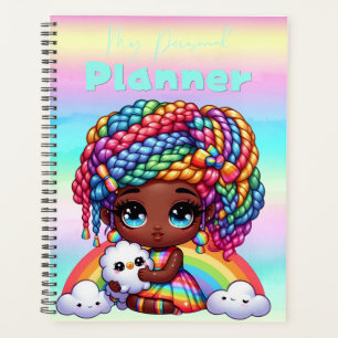 Agenda Garota Chibi Cute Rainbow "My Personal Planner"