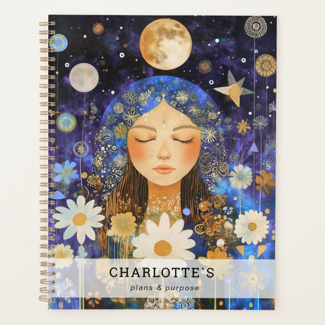 Agenda Garota Cósmica Boho Lua (Frente)
