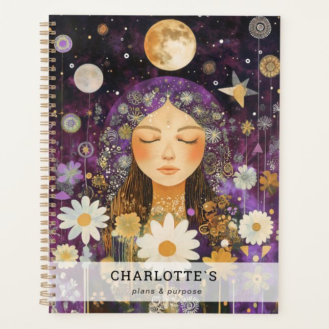 Agenda Garota Cósmica Boho Lua (Frente)