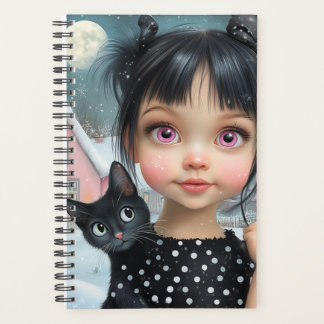 Agenda Garota Pequena e Gato Negro
