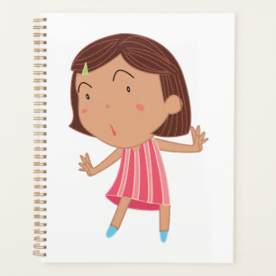 Agenda Garotinha Caprichosa de Vestido Listrado Rosa