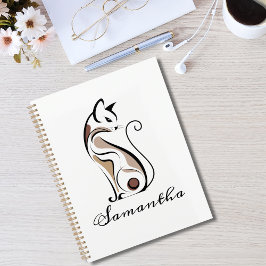 Agenda Gata Elegante Moderna, Mãe de Gato, Personalizado