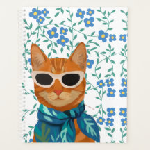 Gatinho Animal Chique de Óculos de Sol com Floral